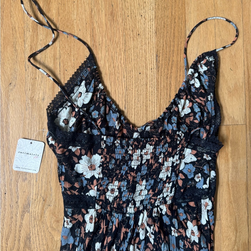 FREE PEOPLE INTIMATELY brown Spaghetti Strap slip maxi sundress sz S NWT - Picture 8 of 8